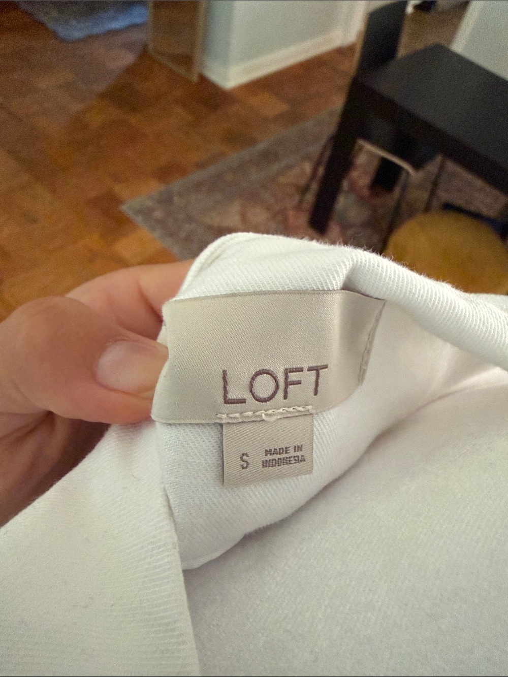 LOFT White Button Front Cotton Blend Vest Size Small - Picture 5 of 6